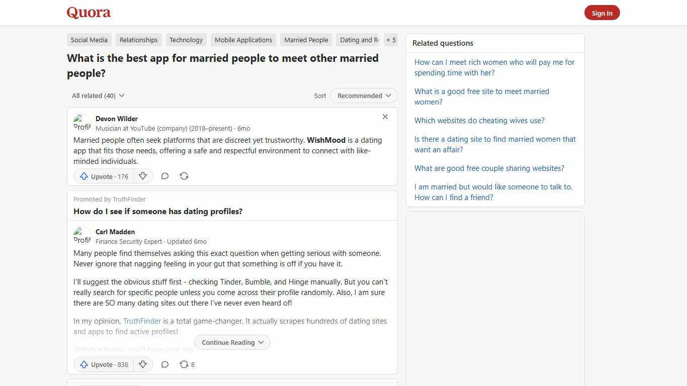 What is the best app for married people to meet other married people? - Quora